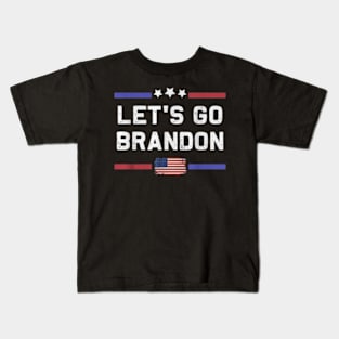 Let's Go Brandon Conservative Anti Liberal US Flag Kids T-Shirt